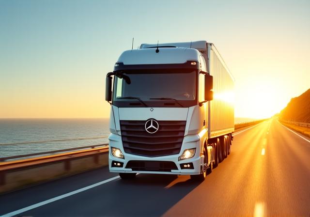 Modern logistics truck on the highway